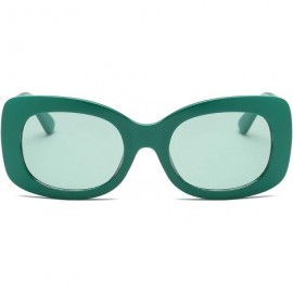 Square Women Retro Vintage Fashion Square Oversized Sunglasses - Green - C618I629Q8N $10.28