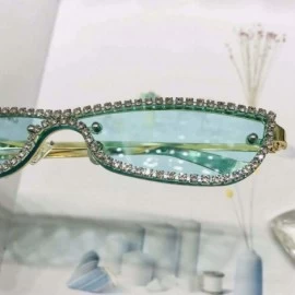 Rimless Diamond Sunglasses Vintage Rimless Eyeglasses - Green - CL198G7NLM7 $15.09