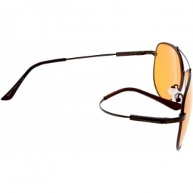 Aviator Large Memory Frame Blue Light Blocking Bifocal Reading Glasses for Men - Bifocal Brown - CV18IWWETQ5 $30.92