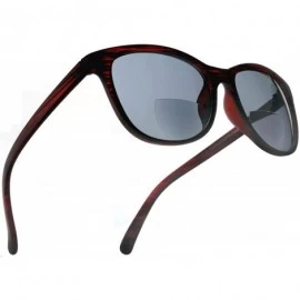 Wayfarer Bifocal Reading Sunglasses Fashion Readers Sun Glasses for Men and Women - Burgundy - CH12EDR015L $50.17