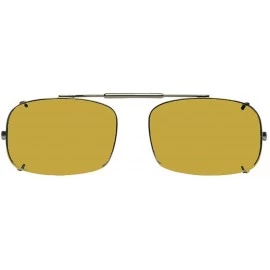 Rectangular Visionaries Polarized Clip on Sunglasses - DRX Rec - Bronze Frame - 56 x 38 Eye - CU12LZDAACD $42.05