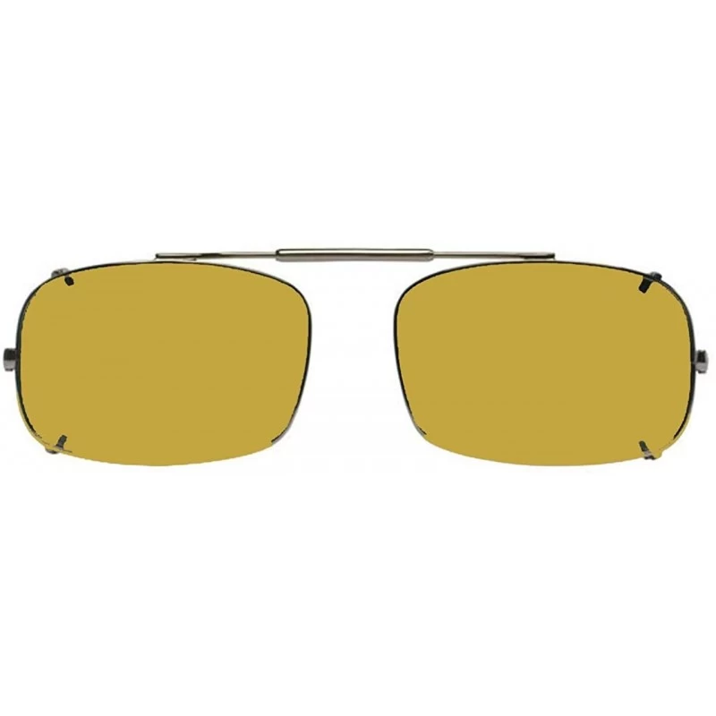 Rectangular Visionaries Polarized Clip on Sunglasses - DRX Rec - Bronze Frame - 56 x 38 Eye - CU12LZDAACD $42.05