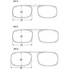 Rectangular Visionaries Polarized Clip on Sunglasses - DRX Rec - Bronze Frame - 56 x 38 Eye - CU12LZDAACD $42.05