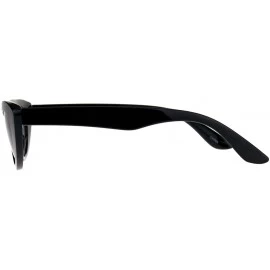 Cat Eye Womens Mod Retro Goth Plastic Cat Eye Minimal Sunglasses - All Black - CM18CMR4UY8 $9.45