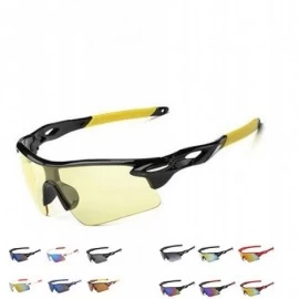 Sport Polarized Sunglasses Men Explosion Proof Baseball - Yellow Frame Night Vision Goggles - C9190DZUWC5 $23.69