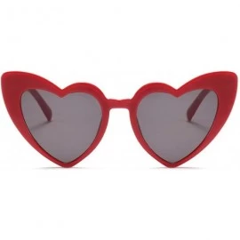 Goggle Vintage Sunglass Fashion Love Heart Sunglasses Women Cute Sexy Retro Cat Eye Cheap Red Female - C4 - CR198AH66GO $19.07
