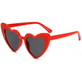 Goggle Vintage Sunglass Fashion Love Heart Sunglasses Women Cute Sexy Retro Cat Eye Cheap Red Female - C4 - CR198AH66GO $19.07