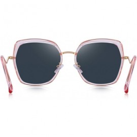 Oversized Women's Fashion Cat Eye Polarized Sunglasses Ladies Luxury Brand Sun glasses UV400 - Pink Mirror - CE18RWLLAQ2 $19.69