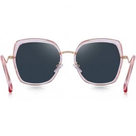 Oversized Women's Fashion Cat Eye Polarized Sunglasses Ladies Luxury Brand Sun glasses UV400 - Pink Mirror - CE18RWLLAQ2 $19.69