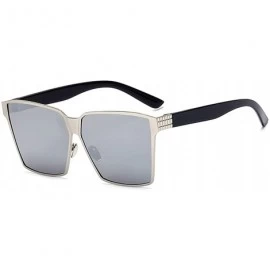 Aviator Large Aviator Oversized Women Men Metal Sunglasses Fashion Designer Colored Lens - CG12NV2JATB $12.10