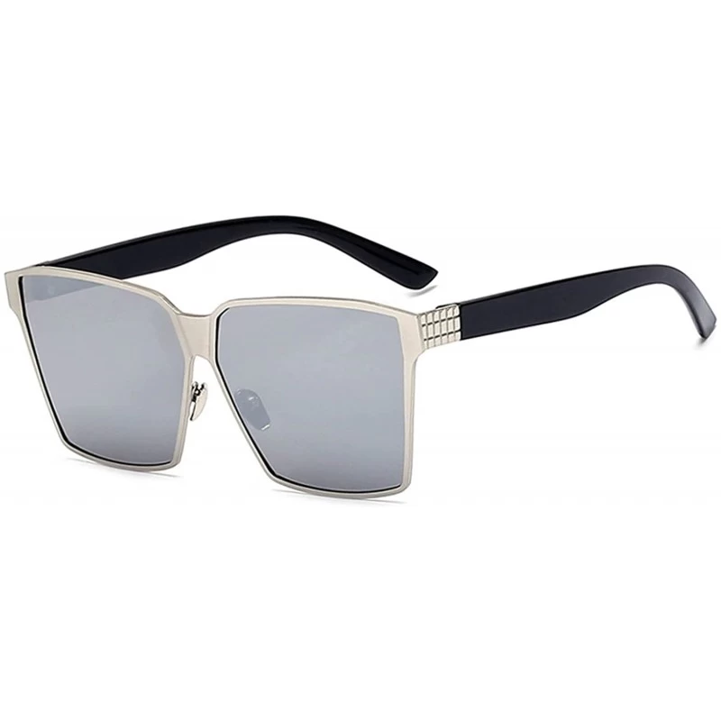 Aviator Large Aviator Oversized Women Men Metal Sunglasses Fashion Designer Colored Lens - CG12NV2JATB $12.10