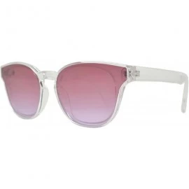 Wayfarer Classic Horn Rimmed Flat Lens Keyhole Sunglasses for Women - Clear + Pink Purple - CH18I5ANE42 $23.38