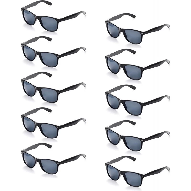 Square 100% UV Protection Wholesale Multi PACK Unisex 80'S Retro Style Promotional Sunglasses - Black 10-pack - CW184T3RUH8 $...