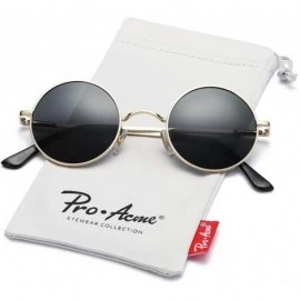 Oval Retro Small Round Polarized Sunglasses for Men Women John Lennon Style - C1 Gold Frame/Black Lens - C418NYHQI5S $26.94
