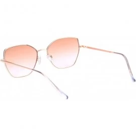 Butterfly Womens Metal Rim Oceanic Gradient Lens Butterfly Sunglasses - Rose Gold Brown Pink - CJ18OCY6GZ3 $14.62