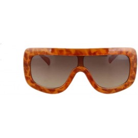 Goggle Women Vintage Unique UV400 Sunglasses Large Frame Sun Glasses Eyewear - Yellow Leopard - CA183QRI89D $21.80