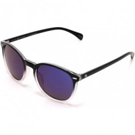 Round Polarized Round Verona Horned Rim Sunglasses - Matte Black - C0182SSIEMO $13.46