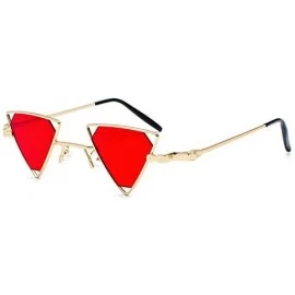 Rimless Vintage Punk Triangle Sunglasses Women Men Metal Frame Black Red Yellow Pink Sun Glasses Retro Shades - C718Y8GXR5A $...