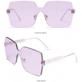 Aviator New Women Vintage Big Frame Sunglasses Fashion Solid Color Transparent Radiation Protection Sunglasses - B - CT18ST2G...