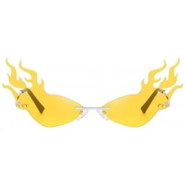 Square Unisex Sunglasses - Flame Shape Fashion Irregular Man Women Sunglasses Novelty Glasses Shades Retro Eyewear - CF196SCX...