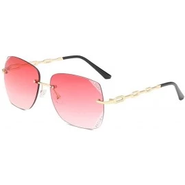 Aviator Hollow Frame Rimless Men Women Sunglasses Luxury Brand Design Gradient Gray - Purple - CC18YR26NR8 $9.55