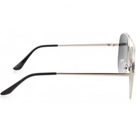 Aviator Classic Metal Frame Pilot Style Sunglasses - Silver Black - C418M6CWUME $11.84
