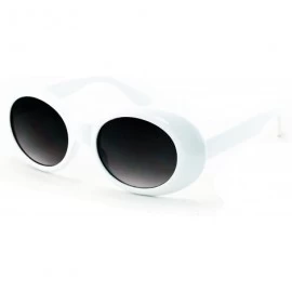 Goggle Vintage Sunglasses UV400 Bold Retro Oval Mod Thick Frame Sunglasses Clout Goggles with Gradient lens - White - C5187EZ...