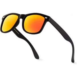 Rectangular Classic Polarized Sunglasses - Matte Black - Revo Red - C01960T8KU9 $11.29