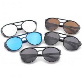 Oval Retro Steampunk Sunglasses for Men Women Gothic sunglasses oval plastic sunglasses - 2 - CP1945Q2UXD $26.93