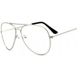 Square Aviation Gold Frame Sunglasses Male Eyeglasses Transparent Clear Lens Optical Women Glasses Pilot - Gun Gray - CB194OU...