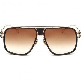 Shield Aviator Sunglasses for Men 100% UV Protection Goggle Alloy Frame with Case - Gold Frame - CI1824OUNCR $9.49