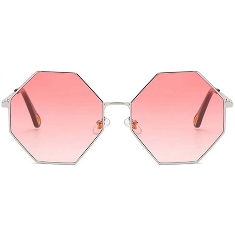 Oversized Women Oversized Polygon Sunglasses Sun Glasses Vintage Fashion Female Metal Frame Square Eyewear - CK19034RN9Q $15.80