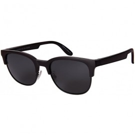Semi-rimless Semi-Rimless Wood Sunnies w/Polarized 1.0mm Lenses 53092WD-P1 - Matte Black - C7182EU7H4C $10.53