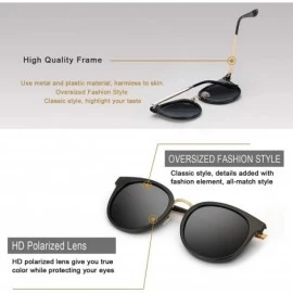 Oversized Polarized Mirrored Sunglasses for Women Oversized Round Frame UV400 Protection Lens - C818RIW69MG $14.28