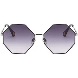 Oversized Women Oversized Polygon Sunglasses Sun Glasses Vintage Fashion Female Metal Frame Square Eyewear - CK19034RN9Q $15.80