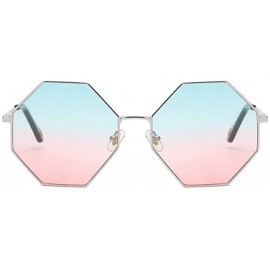 Oversized Women Oversized Polygon Sunglasses Sun Glasses Vintage Fashion Female Metal Frame Square Eyewear - CK19034RN9Q $15.80