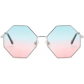 Oversized Women Oversized Polygon Sunglasses Sun Glasses Vintage Fashion Female Metal Frame Square Eyewear - CK19034RN9Q $15.80