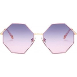Oversized Women Oversized Polygon Sunglasses Sun Glasses Vintage Fashion Female Metal Frame Square Eyewear - CK19034RN9Q $15.80