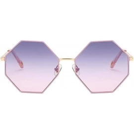 Oversized Women Oversized Polygon Sunglasses Sun Glasses Vintage Fashion Female Metal Frame Square Eyewear - CK19034RN9Q $15.80