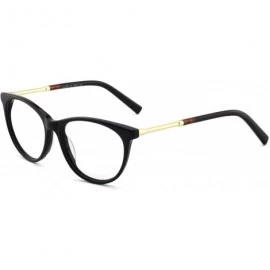 Oval Women Casual Eyewear Frames Non-prescription Clear Lens Eyeglasses - A-black/Brown - CR18EWWTNZK $16.53