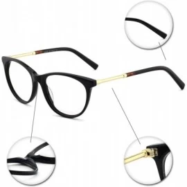Oval Women Casual Eyewear Frames Non-prescription Clear Lens Eyeglasses - A-black/Brown - CR18EWWTNZK $16.53