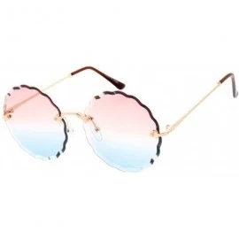 Oversized Candy Lens 80s Aviator Fashion Round Frame Sunglasses Ver 2.0 - Pink - C618U9KX3Z7 $11.83