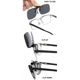 Round Clip On Sunglasses Flip Up Polarized Sunglasses Clip on over Prescription Eyeglasses with Case - CT18GEG3WKZ $9.10