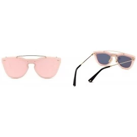 Cat Eye Double Frame Design One-Piece Style Cat Eyes UV Protection Sunglasses for Women Men (Color Pink) - Pink - C218WK5OIXS...