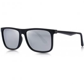 Wayfarer Polarized Square Sunglasses for men Aluminum Legs 100% UV Protection S8250 - Silver Mirror - CL1889O0OX7 $23.18