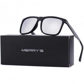 Wayfarer Polarized Square Sunglasses for men Aluminum Legs 100% UV Protection S8250 - Silver Mirror - CL1889O0OX7 $14.03