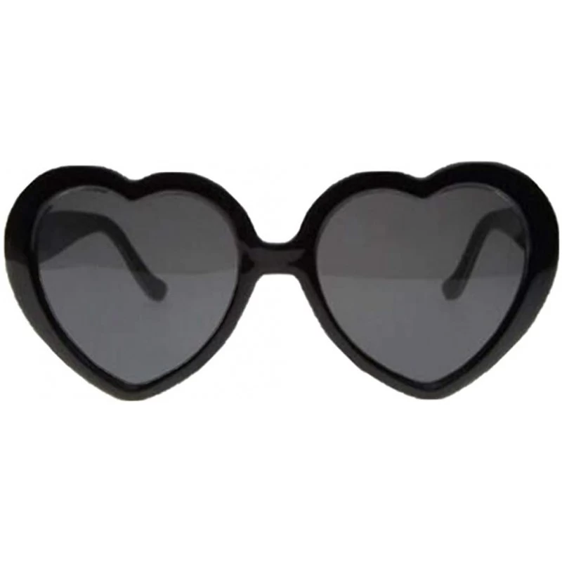 Oval Women Peach Heart Special Effects Interesting Glasses for Bar Night Club (Black) - CO199S8HL33 $11.40