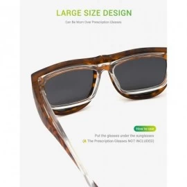 Oversized Polarized Folding Sunglasses for Men Women Easy Carry Sports Sunglasses with Durable Classic Frame - C418YHGES23 $2...