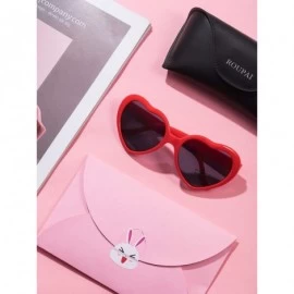 Rimless 12 Pieces Neon Colors Heart Shape Sunglasses for Women Party Favors and Festival - Red - CV18OAC27K5 $19.99