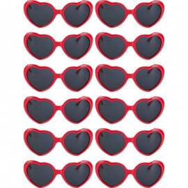 Rimless 12 Pieces Neon Colors Heart Shape Sunglasses for Women Party Favors and Festival - Red - CV18OAC27K5 $19.99